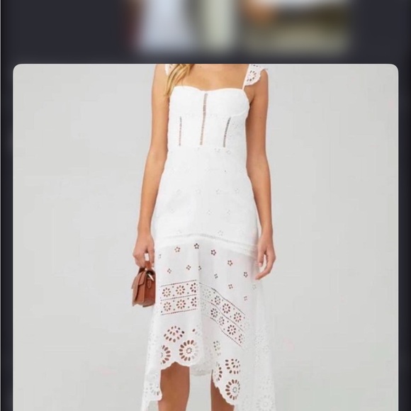 Karina Grimaldi Dresses & Skirts - Karina Grimaldi White Eyelet Midi Dress